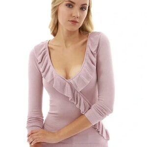 Patty Boutik Stunning Pink Ruffle Sweater! Sz Xs